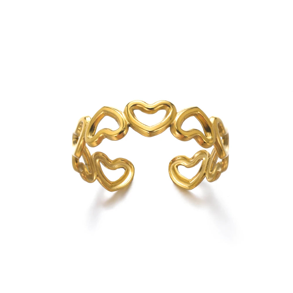316L Stainless Steel Rings for Women Gold Color Women's Ring Male Finger Wedding Luxury Quality Jewelry Accessories 48 Style