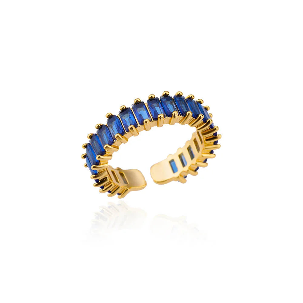 Colorful Zircon Rings For Women Gold Color Stainless Steel Colored Cubic Zirconia Ring Luxury Fashion Wedding Party Jewelry Gift