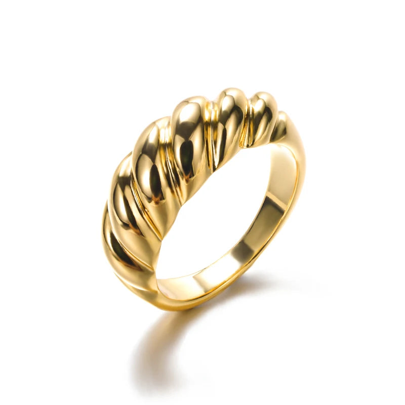 316L Stainless Steel Rings for Women Gold Color Women's Ring Male Finger Wedding Luxury Quality Jewelry Accessories 48 Style
